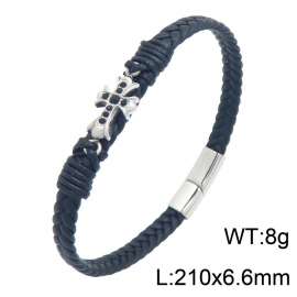 Stainless Steel Leather Bracelet
