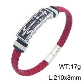 Stainless Steel Leather Bracelet